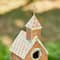 Glitzhome® 4ft. Faux Copper Distressed Metal Church Birdhouse with Stake